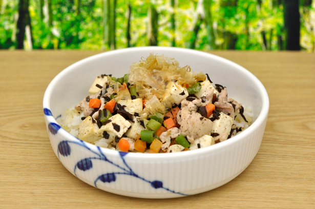 マメ柴そら りんの手作りレシピ ひじきチャンプル丼 犬膳